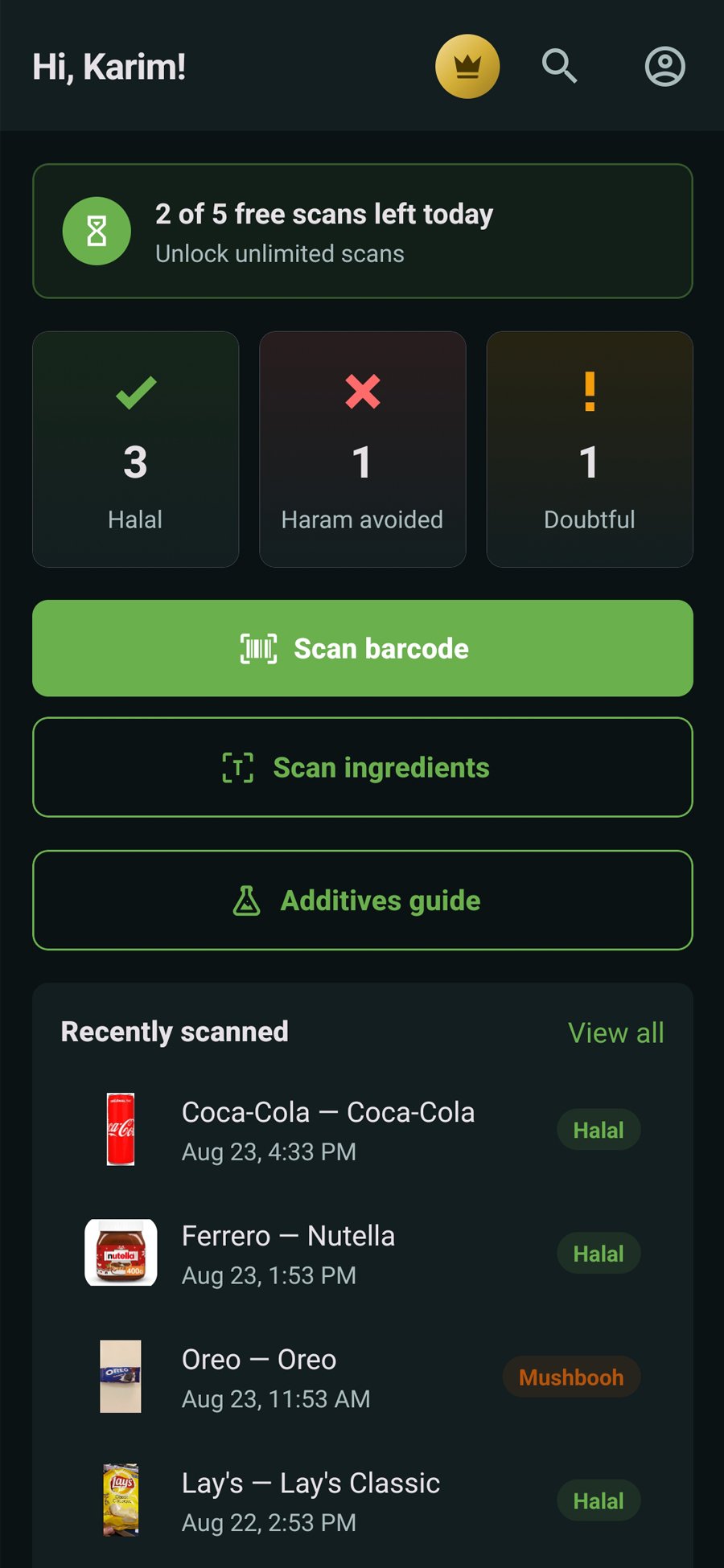Halal Radar app preview